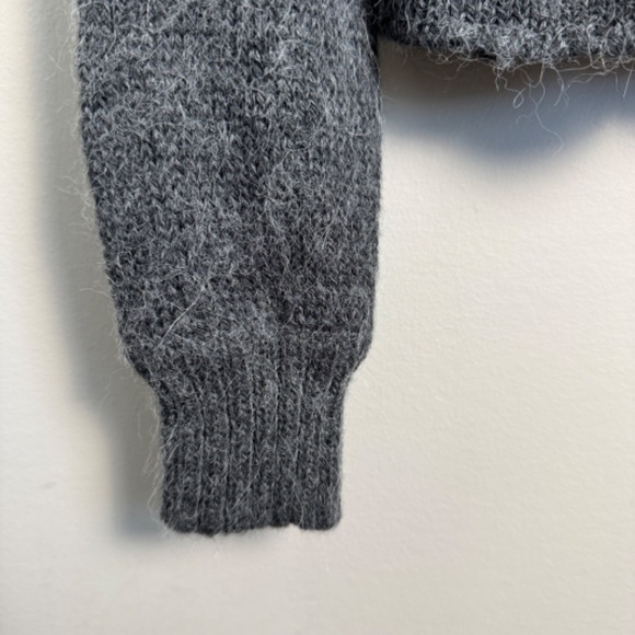 Jacob Connexion Women's Charcoal Alpaca Blend Open Long Sleeve Short Cardigan S - Picture 2 of 11